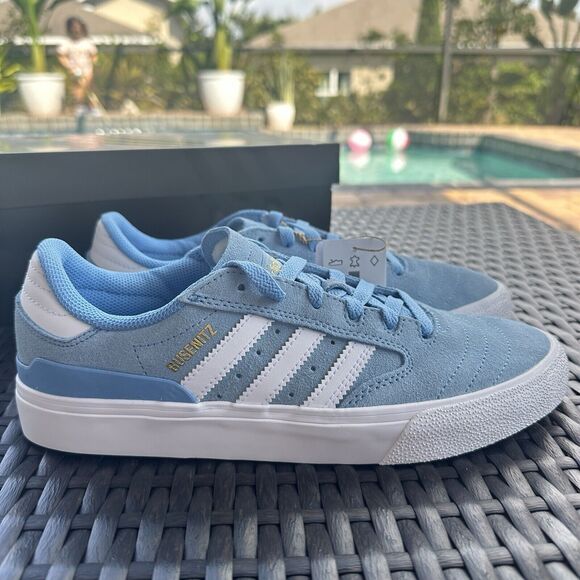 Adidas Busenitz Vulc 2 Men's Skateboarding Shoes Sky Blue White IF2095 - Picture 10 of 16